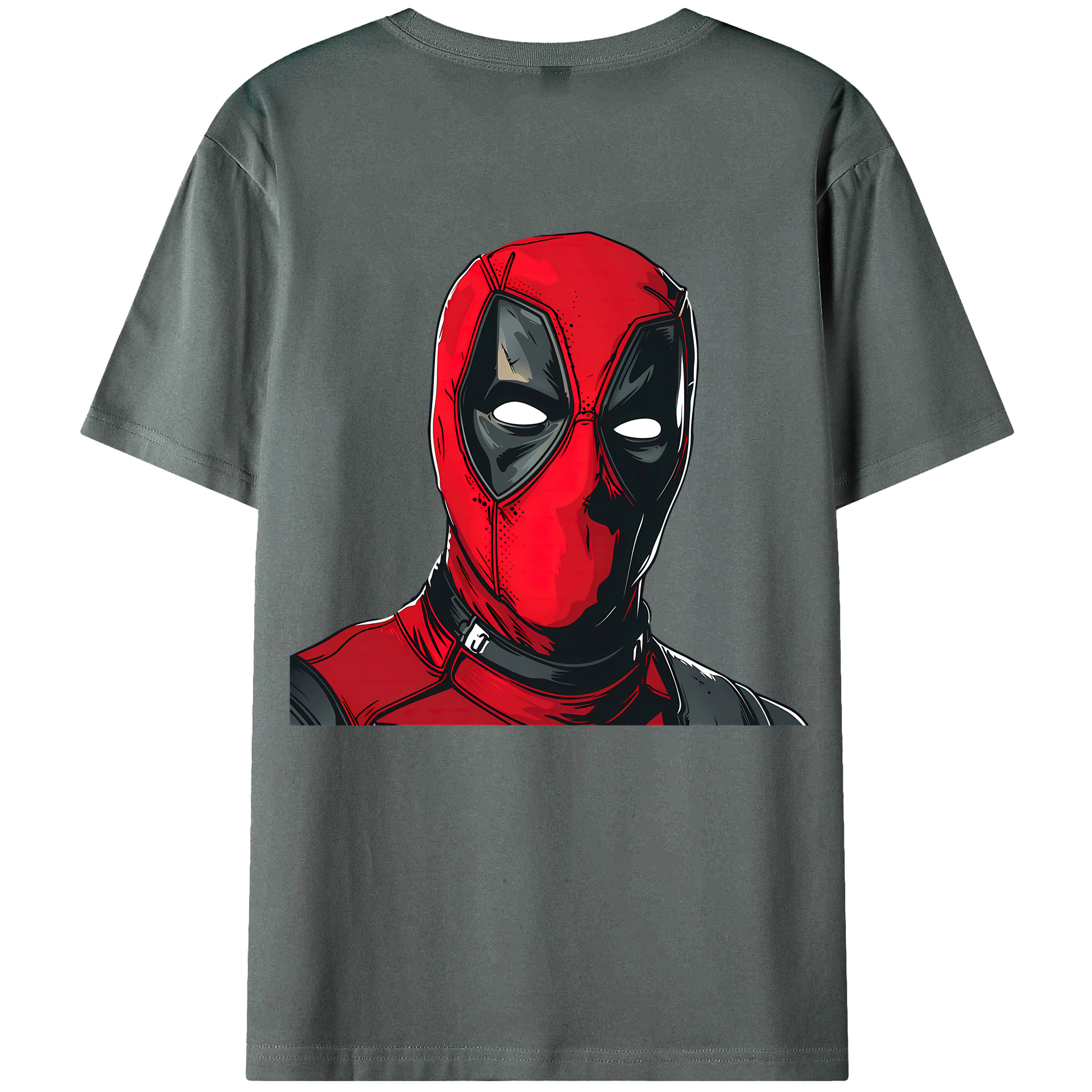 （画像用） Deadpool デッドプール 綿100％ メンズ半袖Tシャツ（バックプリント） 通気性